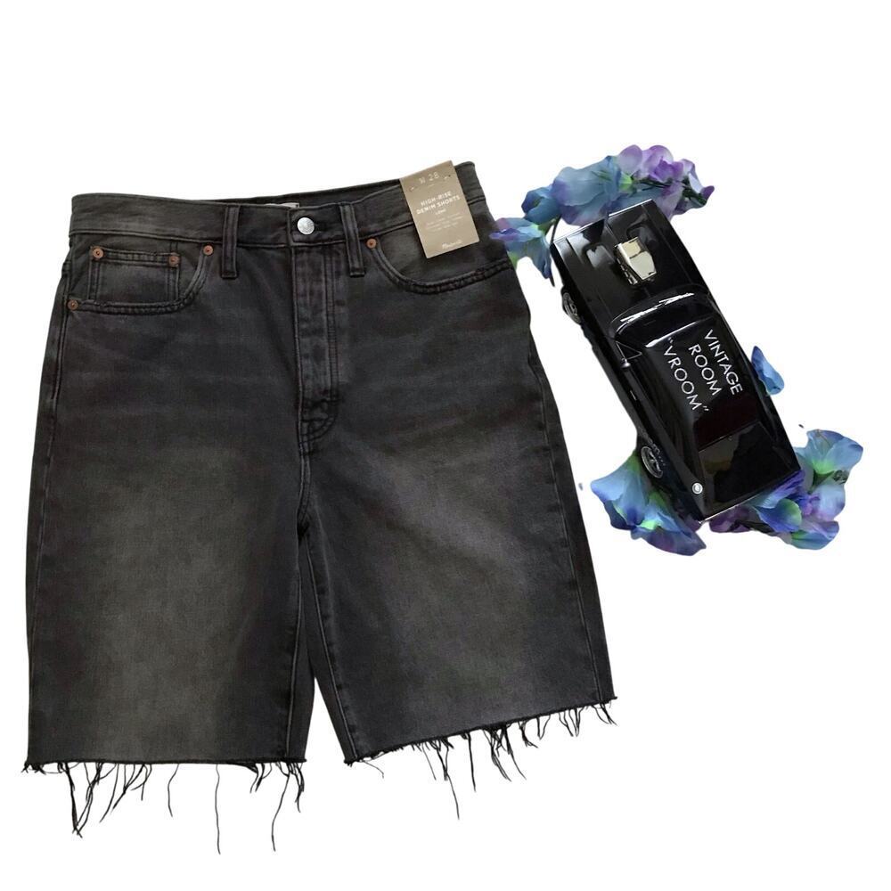 Madewell NWT High Rise Long Denim Shorts Women 28